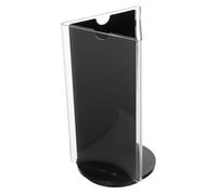 STOBOK Rotating Picture Frame for Restaurant Menu Display - Clear Plastic Triangular Sign Holder for Tabletop Use 360° Rotating Advertising Stand for Business Office Weddings and Events