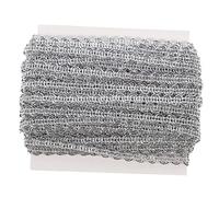 STOBOK Silver Braided Gimp Trim Ribbon 0.6cm 10m for Upholstery and Wedding Party Decoration, DIY Craft Use, Polyester Nylon