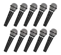 STOBOK Simulation Microphone Toy Prop, 10pcs Pretend Microphone Bulk Simulated Colorful Fake Prop for Party Favors Birthday, Pretend Play Costume Black