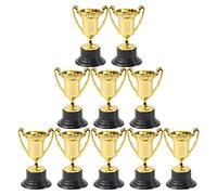 STOBOK Small Gold Award Trophy Cups 10pcs Mini Trophys for kids Winner Achievement Trophies for Party Favor Props Rewards Winning Prizes Competitions Football Soccer Baseball Award Ceremony