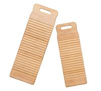 STOBOK Small Washboard 2pcs Set Made of Sturdy Bamboo, for Hand Washing Clothes at Home or Travel, Featuring a Hangable Design and Gentle Surface that Does Not Hurt Hands for Effective