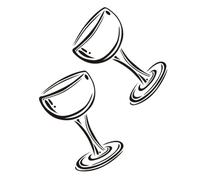 STOBOK Wine Glass Wall Sticker Decorative Living Room Decal Black Removable Vinyl Chic Wall Art for Dining Room 44x44cm Two-piece Set