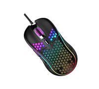 STOBOK Wired Gaming Mouse Rgb Lighting Honeycomb Design High Sensitivity Compatible Laptops and Pcs Lightweight Black Gaming Mouse