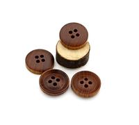 STOBOK Wooden Buttons 10pcs 32l (20mm) Four-Hole Round Concave White Poplar Sewing Accessories for Crafting and Clothing Decoration