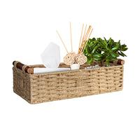 STOBSK Round Paper Rope Storage Basket with Handle, Beige, 14.5in x 6.6in x 3.74in