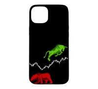 Stock chart candle stick bull bear stock exchange trader Case for iPhone 15 Plus