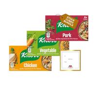 Stock Cubes Bundle of Knorr 1 each Pork, Vegetables & Chicken Stock Cubes Gluten Free (3x72g) Bundled by The Great British Kitchen