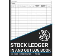 Stock Ledger In and Out Log Book: Inventory Movement Record Logbook