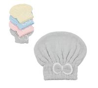 Stock Líder Hair Drying Towel, Hair Towel, Microfibre Towel, Quick Drying, Hair, Ultraabsorbent, Antibacterial, Lightweight, Compact, Turban, Women, Men, Travel, Gym (Grey)