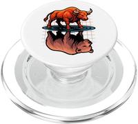 Stock Market Bull Bear Reflection Day Trader Investor PopSockets PopGrip for MagSafe