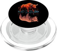 Stock Market Bull Bear Reflection Day Trader Investor PopSockets PopGrip for MagSafe