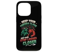 Stock Market Bull Bear Stop Losses Day Trader Funny Trading Case for iPhone 13 Pro
