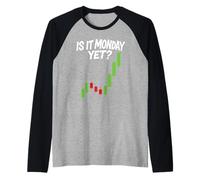 Stock Market Bull Trading is It Monday Trader Options Crypto Raglan Baseball Tee