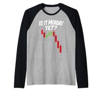Stock Market Crash Trading Bear is It Monday Options Crypto Raglan Baseball Tee