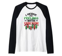 Stock Market Humor Investing Hedge with Sarcasm Trading Raglan Baseball Tee