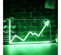 Stock Market Trend Neon Sign Day Trading Line Chart Neon Light LED Neon Sign for Wall Decor LED Neon Light for Trading Room Bar Man Cave Wall Art Finance Day Trading Accessories Gift