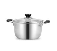 Stock Pot Cookware Stainless Steel Pot 1.5L-4L Double Bottom Soup Pot Nonmagnetic Cooking Multi-Purpose Cookware Non-Stick Pan General Use(26cm 5.0L)