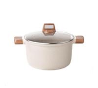 Stock Pot - Soup Pot, Thickened Double-Handled Non-Stick Pan, Household Soup Pot with Anti-scalding Handle, Universal for Natural Gas Stoves and Induction Cookers(White,22CM)