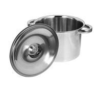 Stock Pot Soup Stainless Steel with Lid, Double Handle 5.5l | Polished Silver Finish, Even Heat Distribution, for Broths and Stocks, Home Cooks and Restaurant Chefs