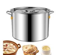Stock Pot - Stainless Steel Soup Bucket, Large Capacity Pasta Pot, Soup Pot with Lid | Cooking Pot, Steamer Cookware, Stew Pot, Canning Pot, Sauce Pot for Oil Soup Brine Noodle Rice