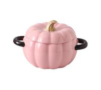 Stock Pot With Lid, 1.5L Ceramic Pumpkin Casserole Dish, Large Soup Bowl With Dual Handles, Dishwasher Microwave Safe, Pumpkin Soup Pot For Halloween Christmas Thanksgiving