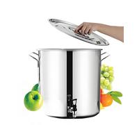 Stock Pot with Spigot, Stainless Steel Cooking Pot for Hotels and Restaurants, 65L Large Capacity