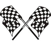 Stock Rally Car Racing Chequered Flags Stickers/Decals 5-7yr Vinyl