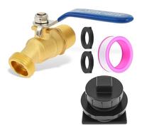Stock Tank Drain Plug Kits Include 1-1/4" x 3/4" Pipe Reducer Hex Bushing and 3/4" Brass Faucet Fit for Rubbermaid Commercial 50 70 100 150 300 Gallon Stock Tank
