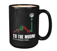 Stock Trader Coffee Mug - To The Moon - Investment Stock Market Traders Brokers Financial Adviser 15oz Black