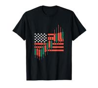 Stock Trading American Flag Candlestick Chart USA T-Shirt