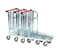 Stock Trolley with Folding Top Shelf; 200kg; Silver