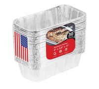 Stock Your Home 1 Lb Aluminum Foil Mini Loaf Pans (30 Pack) Disposable Small Loaf Pan - 1 Pound Baking Tin Liners, Perfect to Bake Cakes, Bread Loaves, and Meat - 6 x 3.5 x 2