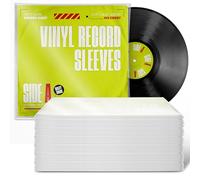 Stock Your Home 100 Pack Vinyl Record Sleeves, Inner Sleeves for 12" Vinyl Record, Transparent & Protective Polypropylene Plastic Album Storage