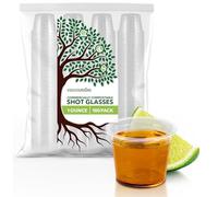 Stock Your Home 100 Pcs Clear Commercially Compostable Shot Glasses 1 oz, Plant Based Eco Disposable Shot Cups for Jello, Sauce, Condiments, Environmentally Friendly