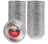 Stock Your Home 3 Inch Aluminum Foil Pie Pans (50 Count) Disposable & Recyclable Mini Pie Pans, Small Pie Tin for Baking, Cafes, and Restaurants, Durable Individual Pie Pan for Fruit Tarts, Quiche