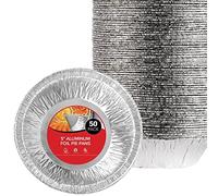 Stock Your Home 5 Inch Aluminum Foil Pie Pans (50 Count) - Disposable & Recyclable Mini Pie Pans - Foil Pie Tin for Bakeries, Cafes, Restaurants - Durable Mini Foil Pans for Pies, Fruit Tarts, Quiche