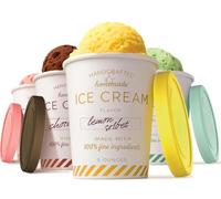 Stock Your Home 8oz Ice Cream Containers with Airtight Silicone Lids (4-Pack) Reusable Half Pint Ice Cream Container for Storing Gelato, Sorbet, and Frozen Yogurt