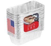 Stock Your Home Aluminum Pans Mini Loaf Pans (50 Pack) 1 Lb Aluminum Foil Tin Pans, Small Loaf Pans - 1 Pound Disposable Baking Pans Perfect for Baking Cakes, Bread Loaves - 6 x 3.5 x 2