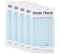 Stock Your Home Blue Guest Check Books for Servers (5 Pack) Server Note Pads, Waiter Checkbook, Food Receipt Book, Restaurant Order Pad, Paper Checks, Waitress Accessories, 250 Total Tickets