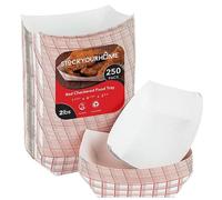 Stock Your Home Medium Paper Food Boats, 250 Pack, Red & White Checkered, 2 Lb Capacity, 4.5 x 2.75 x 1.75 in