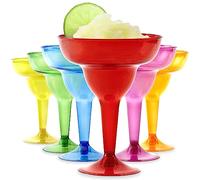 Stock Your Home Multicolor Plastic Margarita Glasses Disposable (Set of 48) Decorations for Cinco de Mayo Parties, Colorful Cocktail Cups for Tropical Party Supplies - Large 12 oz Hurricane Glasses