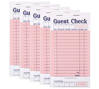 Stock Your Home Pink Guest Check Books for Servers (5 Pack) Server Note Pads, Waiter Checkbook, Food Receipt Book, Restaurant Order Pad, Paper Checks, Waitress Accessories, 250 Total Tickets