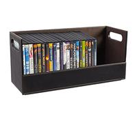 Stock Your Home Stackable DVD Storage Organizer & Movie Media Home Storage Box for DVD/BluRay/Video Game Shelf Storage & Organization - Holds 28 DVDs- Chocolate