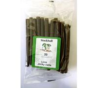 STOCKBULL LAMB JERKY ROLLS X 20 PER PACK - TRAINING - DOG TREAT - 1, 3 OR 6 PACKS (3 PACKS)