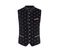 Stockerpoint Men's Weste Calzado Trachten Floral Sleeveless Cardigan, Black (schwarz), Medium