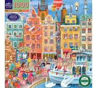 eeBoo Piece & Love: Stockholm - 1000 Piece Puzzle - Adult Square Jigsaw, 23x23, Includes Image Reference Insert, Glossy Pieces