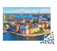 Stockholm Cityscape 1000 Pieces Extra-thick Cardboard Jigsaw Puzzle Bundle Jigsaw Collectors Educational Game Brain Training Beautiful Decoration 70x50cm/1000pcs