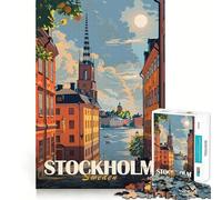 Stockholm Cityscape 1000 Pieces Jigsaw Puzzles for Teenagers Boost Memory Stress Release Premium Cut Cherished Gift 50x75cm