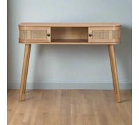 Stockholm Console Table Beige 1 Shelf 2 Doors