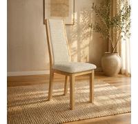 Stockholm Dining Chair - Set of 2 - High Back - Natural Fabric - Oak